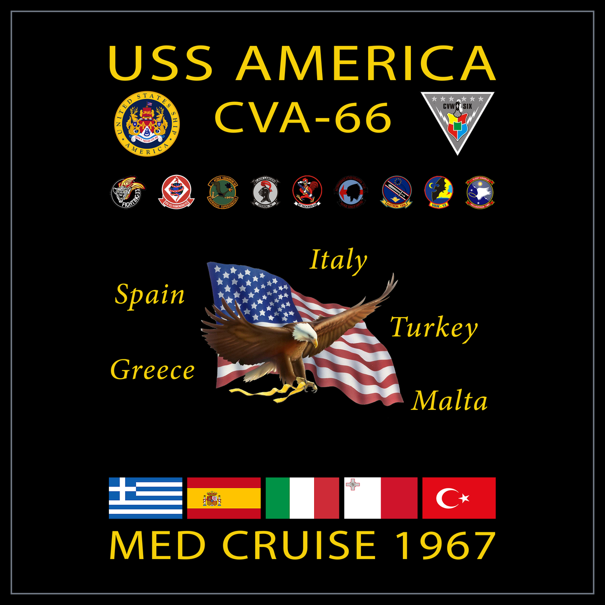 USS America CVA-66 1967 cruise design