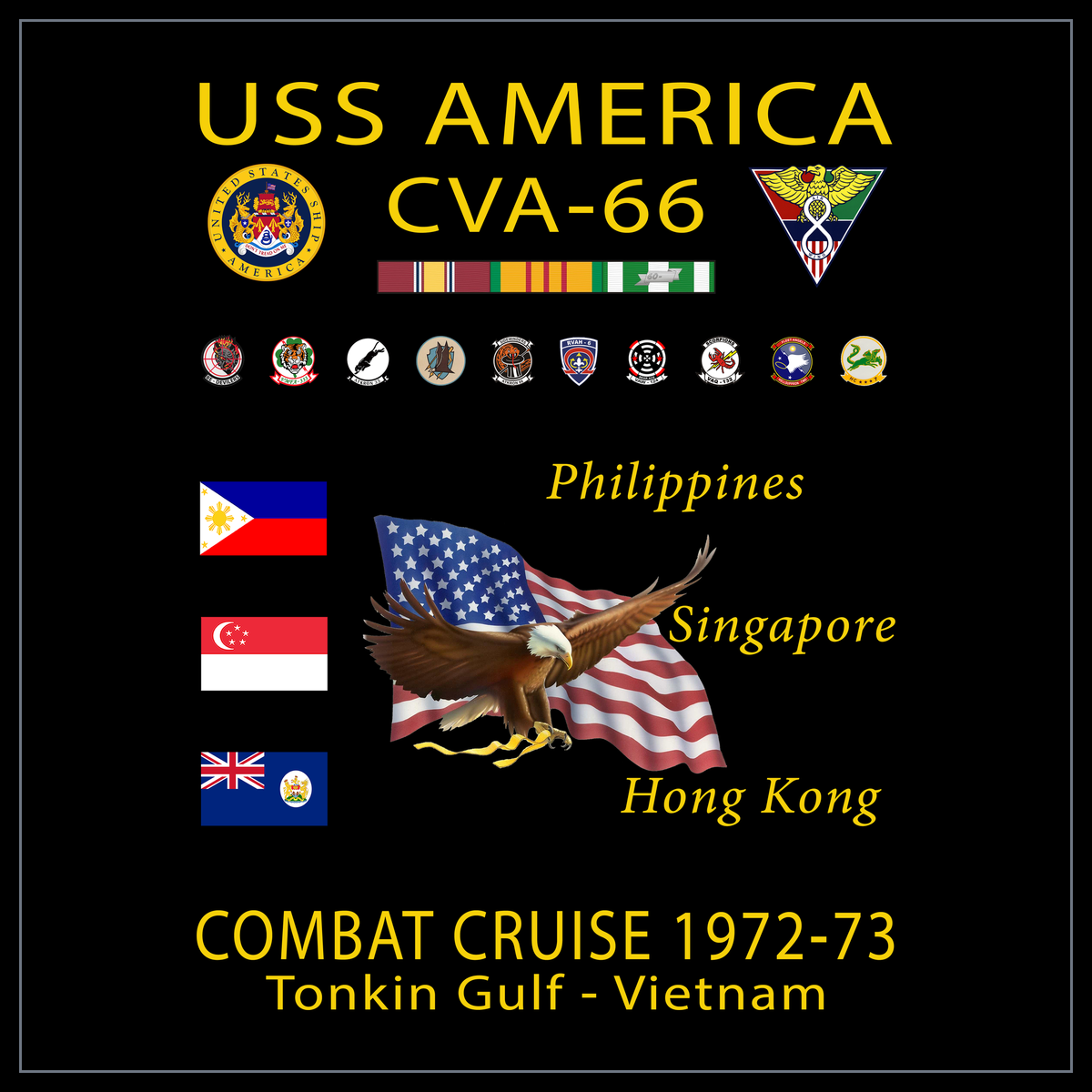 USS America CVA-66 1972-73 cruise design
