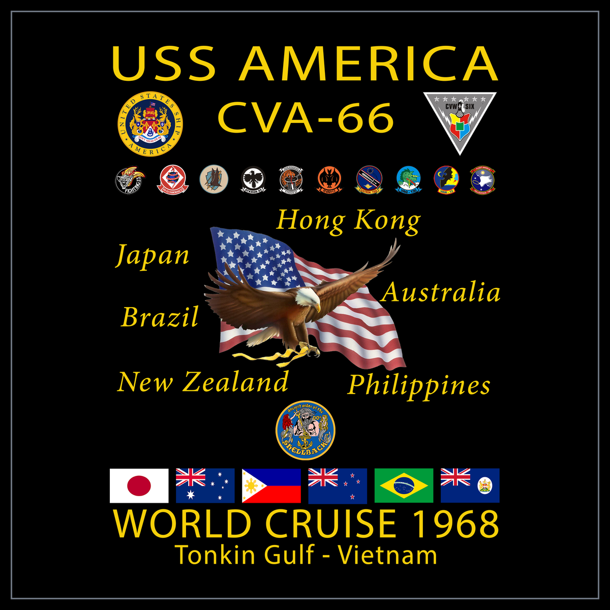 USS America CVA-66 1968 cruise design