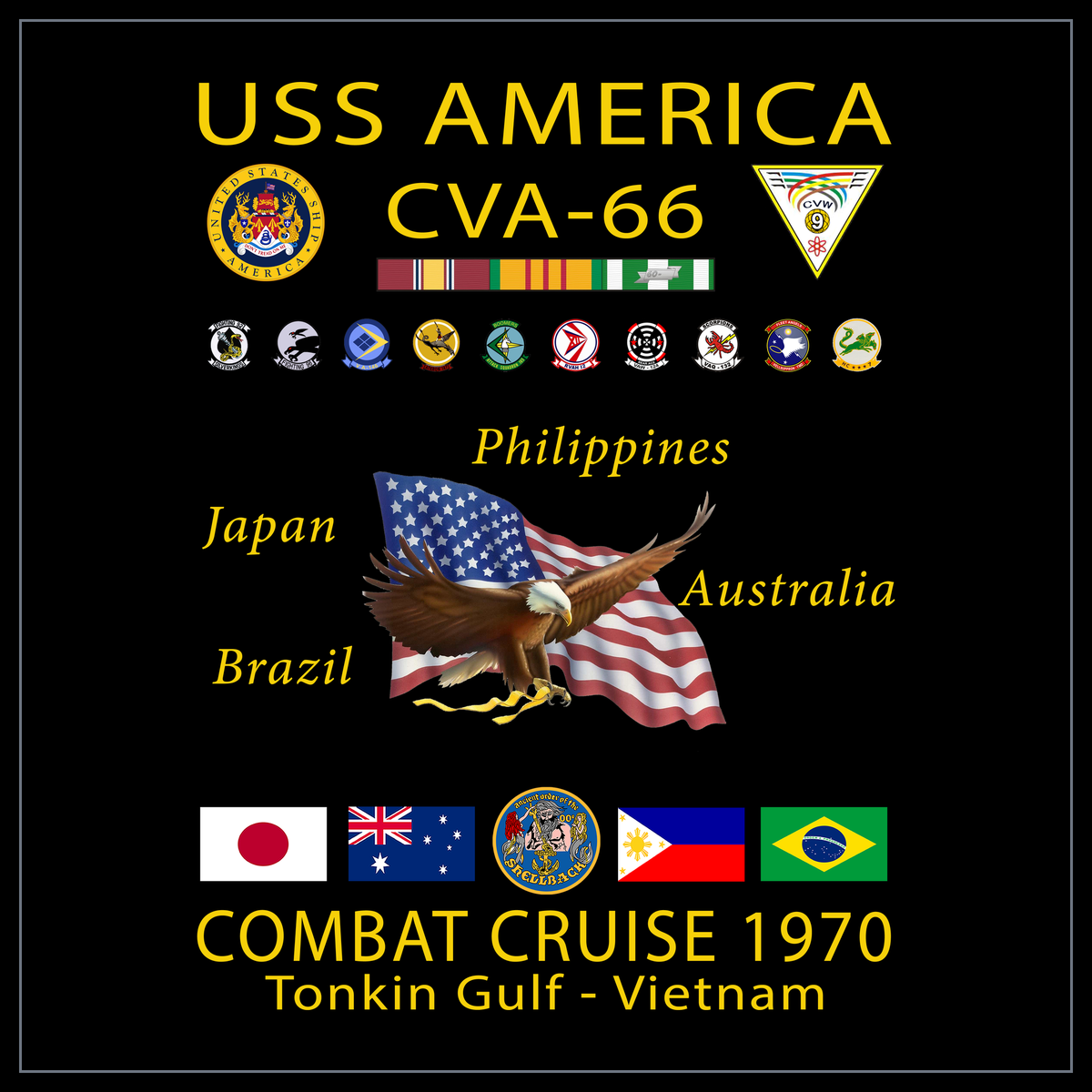 USS America CVA-66 1970 cruise design
