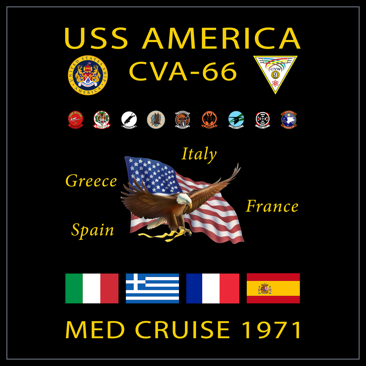 USS America CVA-66 1971 cruise design