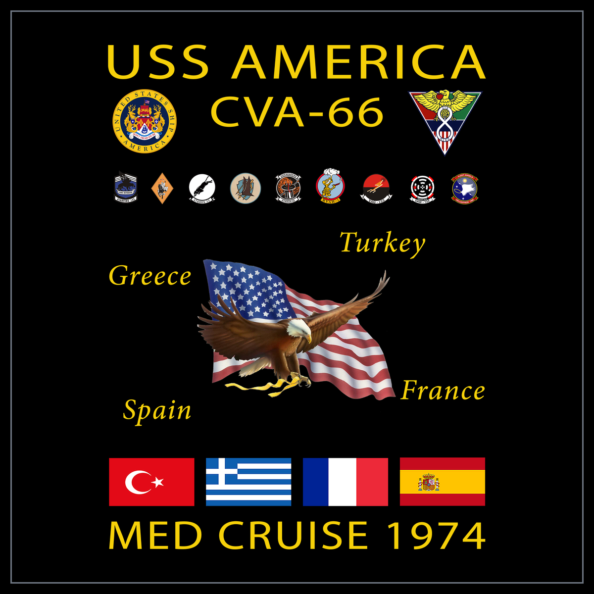 USS America CVA-66 1974 cruise design