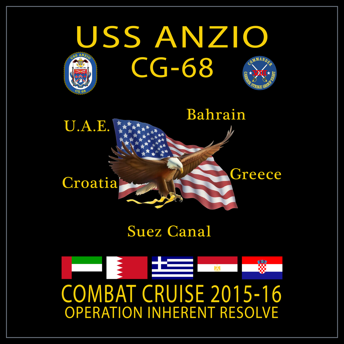 USS Anzio CG-68 2015-16 cruise design