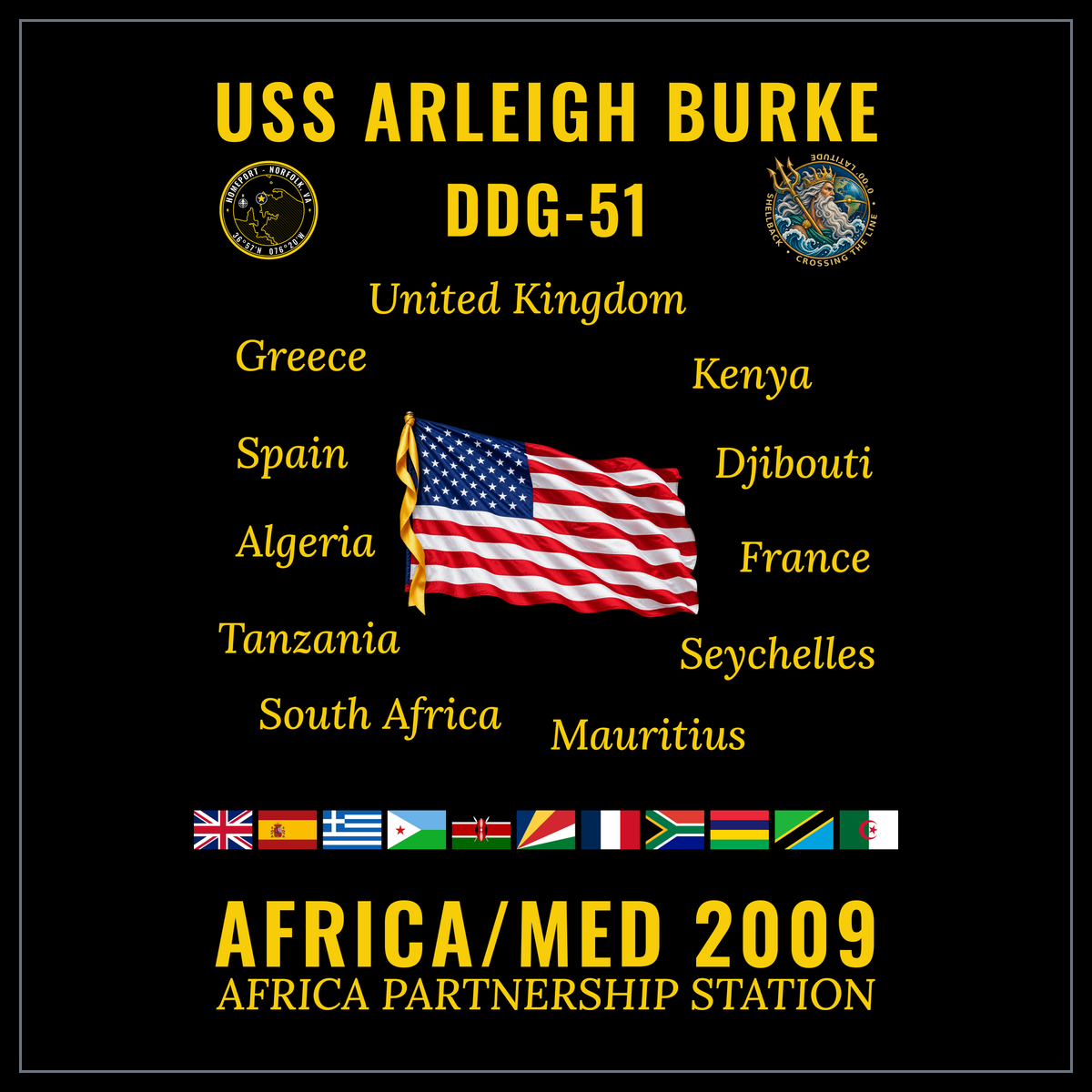 USS Arleigh Burke (DDG-51) 2009 Africa/Med cruise design