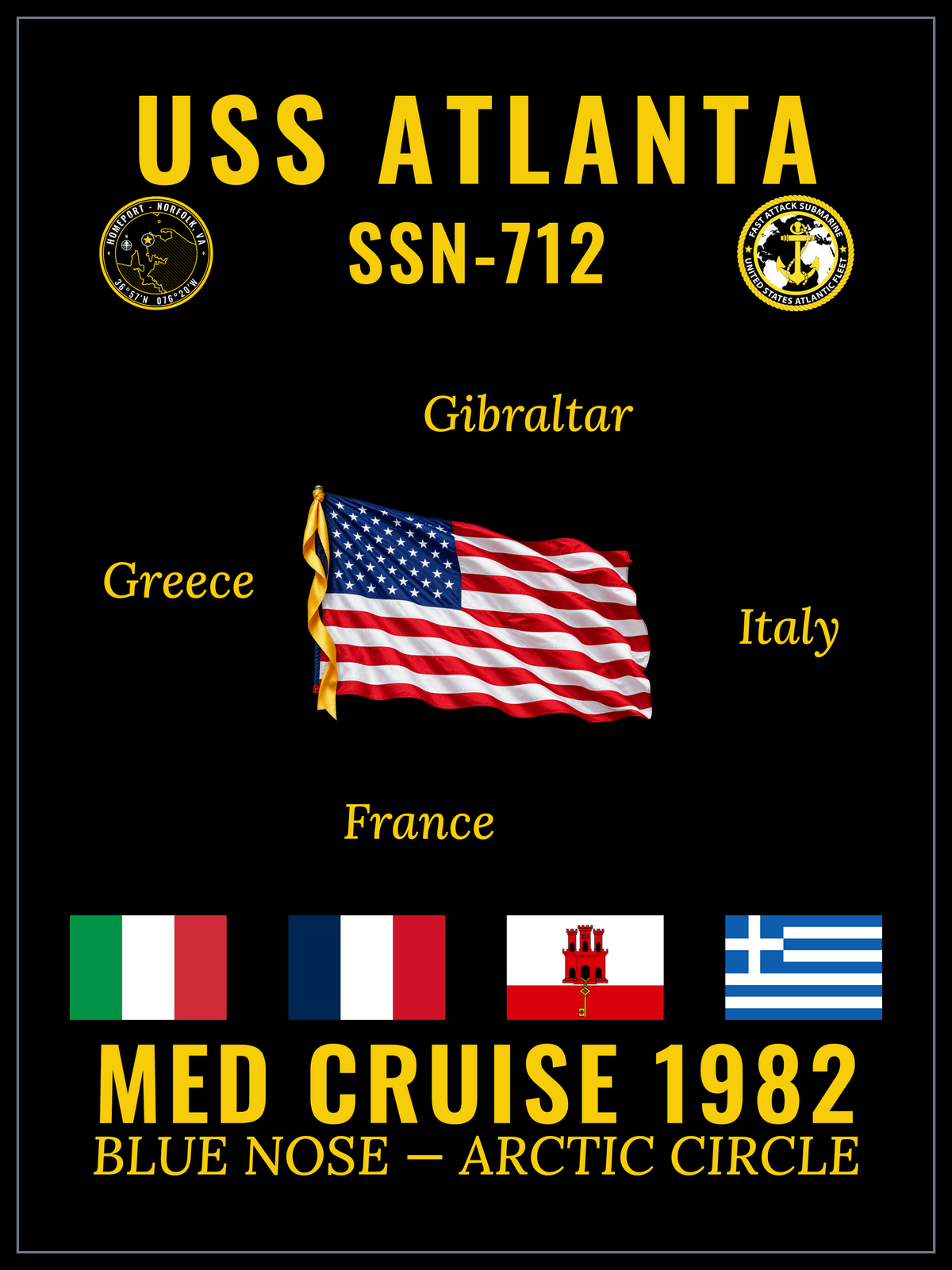 USS Atlanta SSN-712 1982 cruise design