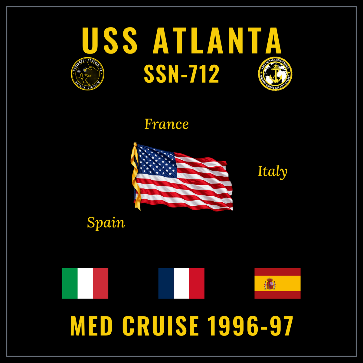 USS Atlanta SSN-712 1996-97 cruise design