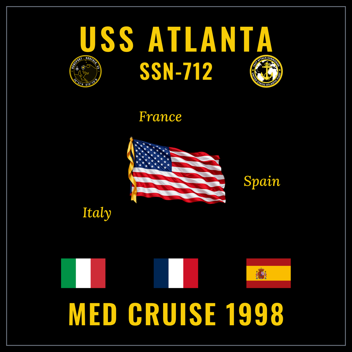 USS Atlanta SSN-712 1998 cruise design