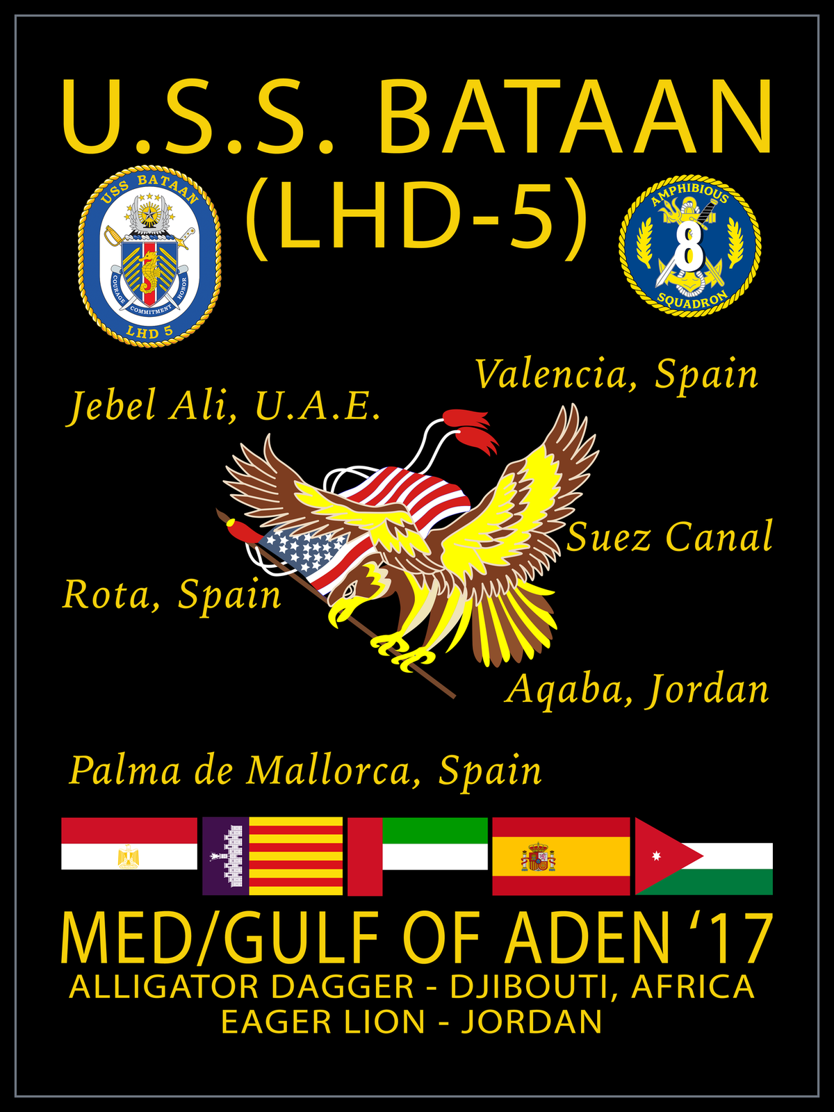 USS Bataan LHD-5 2017 cruise design