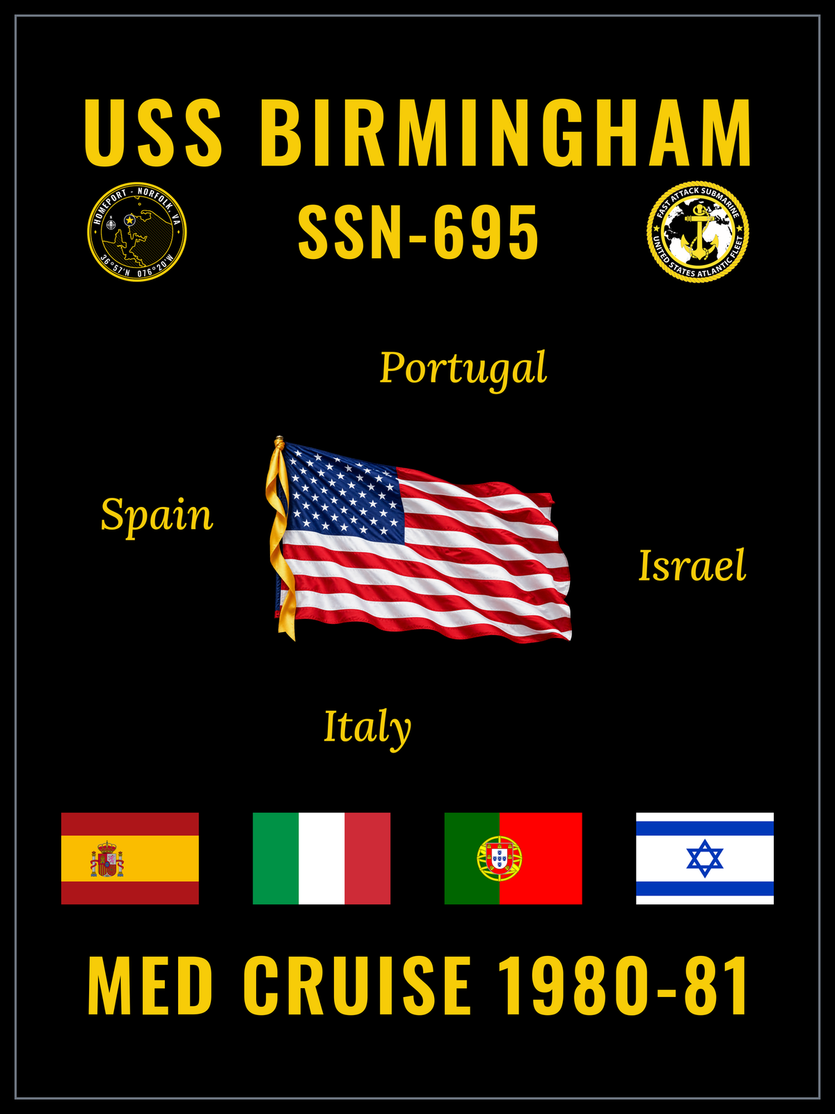 USS Birmingham (SSN-695) 1980-81 cruise design
