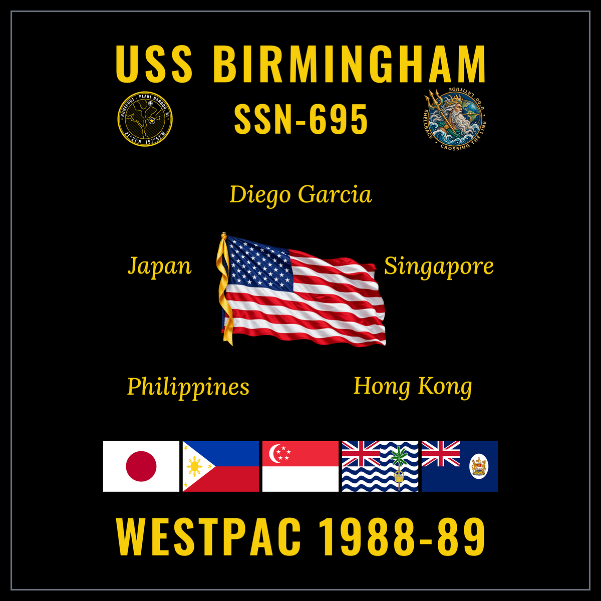 USS Birmingham (SSN-695) 1988-89 cruise design