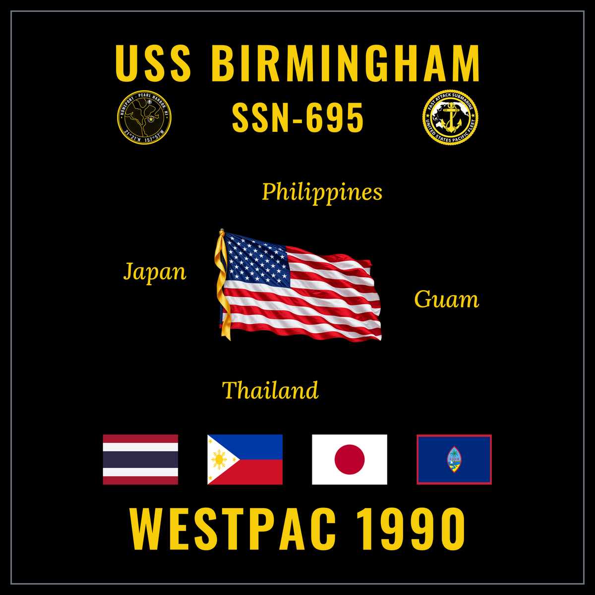 USS Birmingham (SSN-695) 1990 cruise design