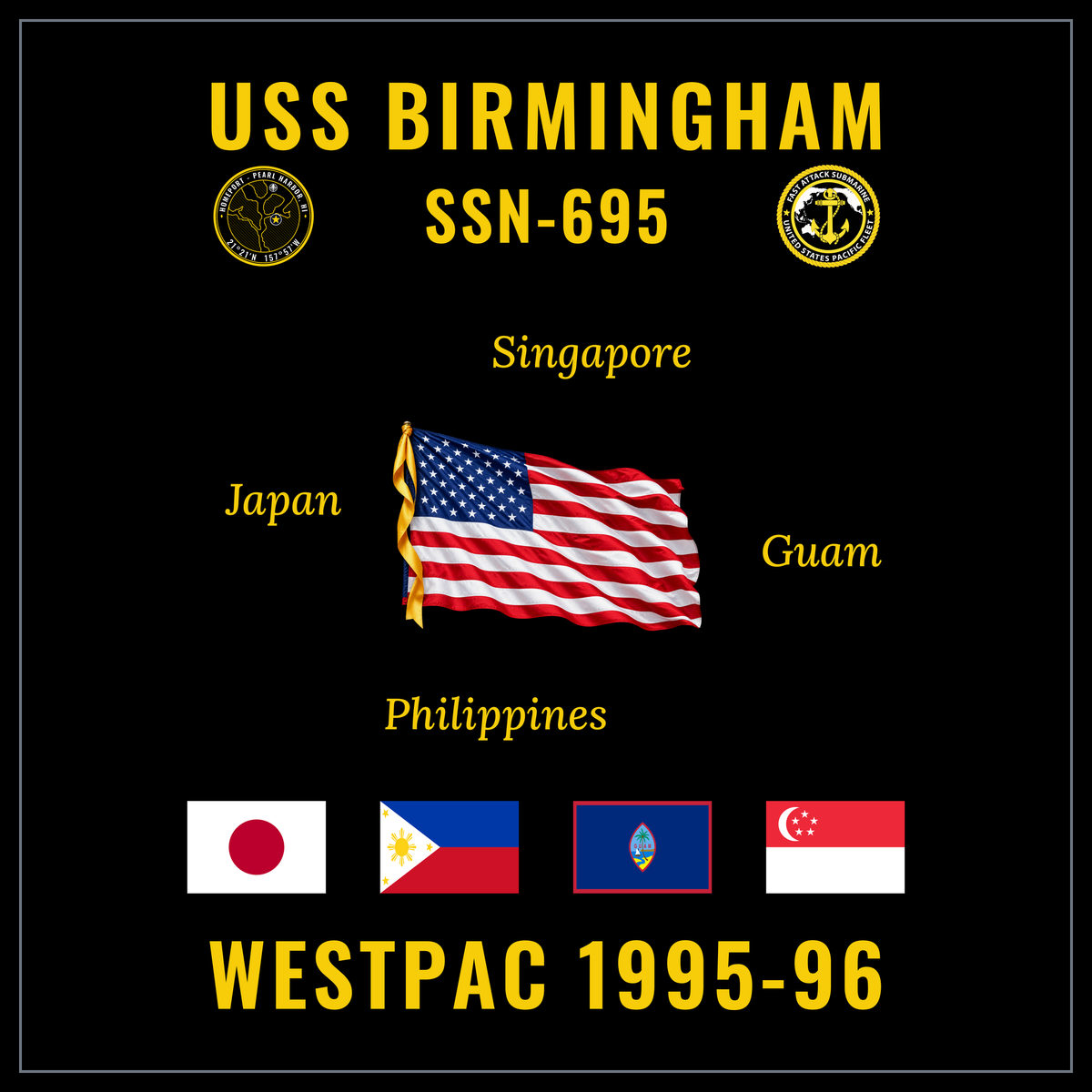 USS Birmingham (SSN-695) 1995-96 cruise design