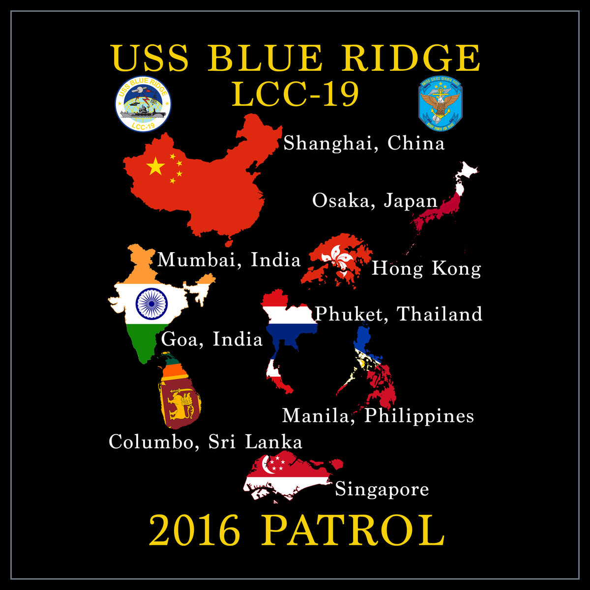 USS Blue Ridge LCC-19 2016 map cruise design