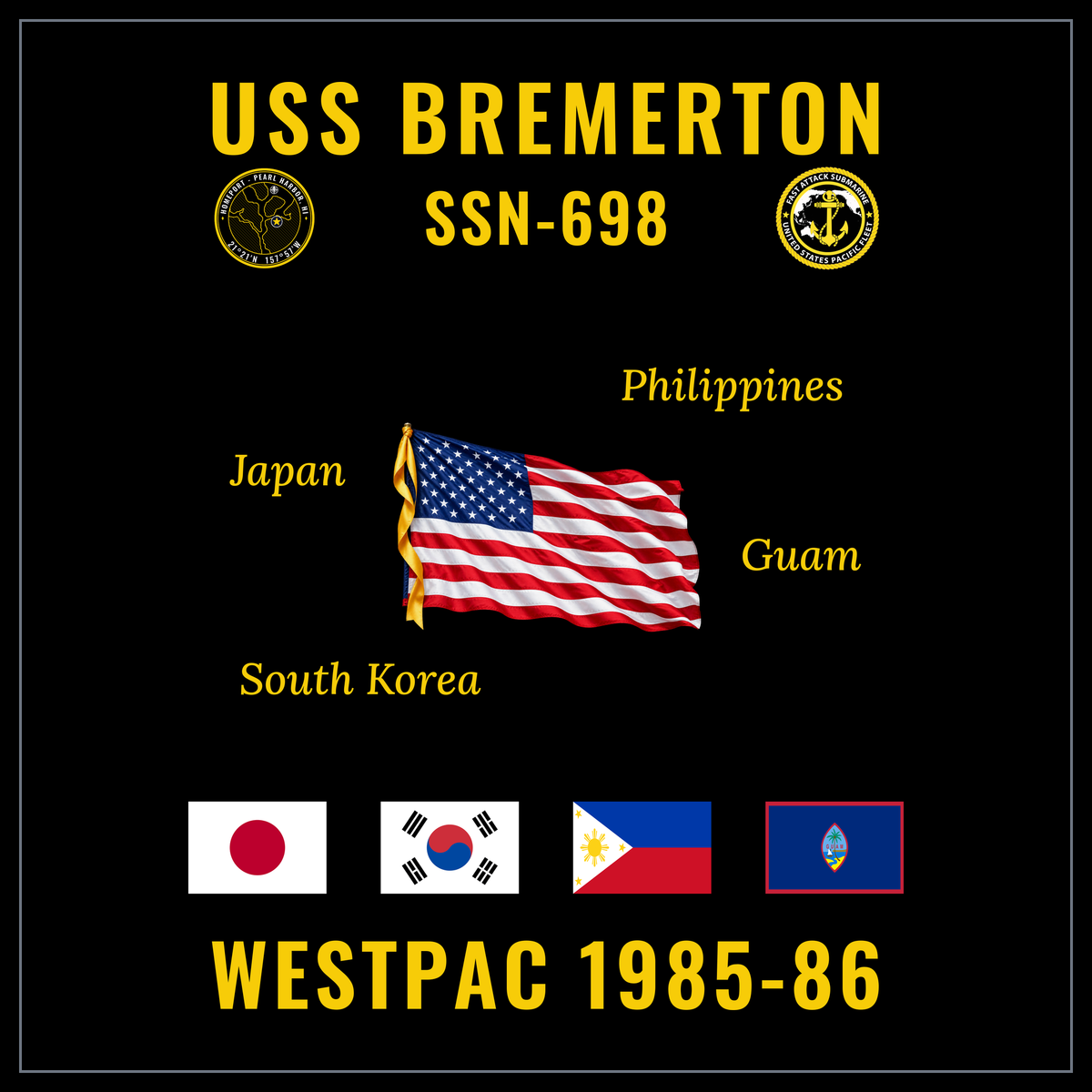 USS Bremerton SSN-698 1985-86 cruise design