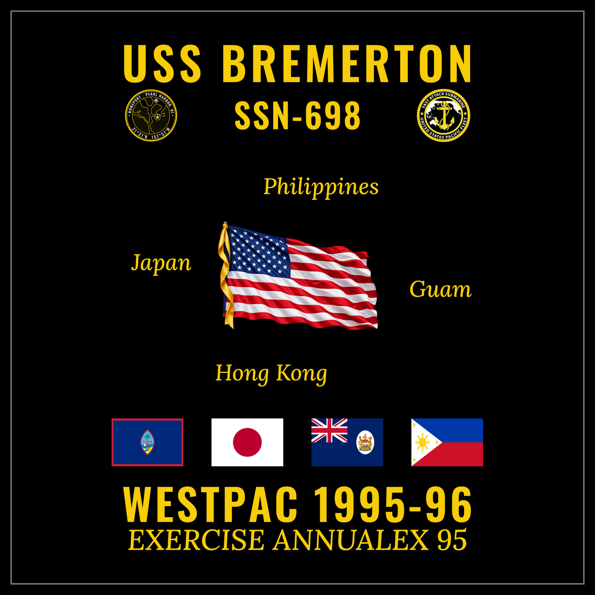 USS Bremerton SSN-698 1995-96 cruise design