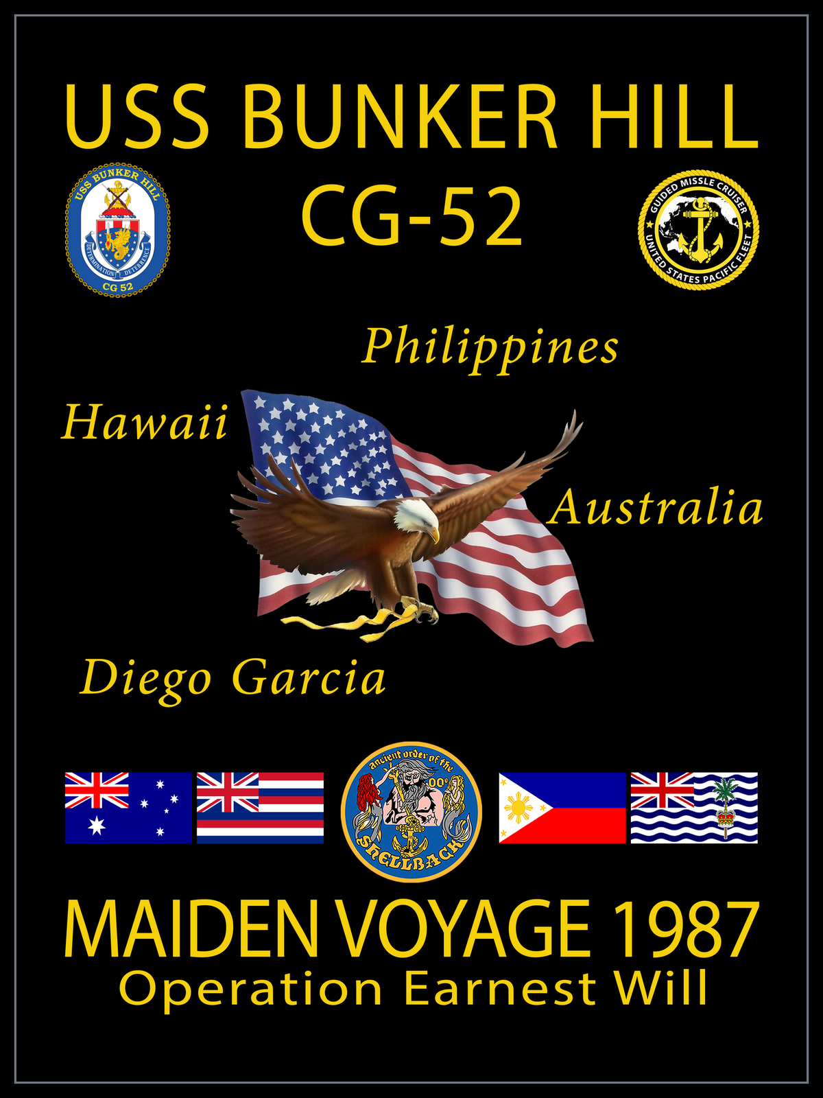 USS Bunker Hill CG-52 1987 cruise design