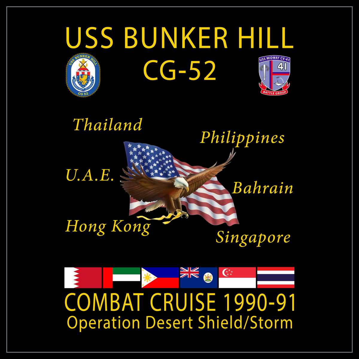 USS Bunker Hill CG-52 1990-91 cruise design