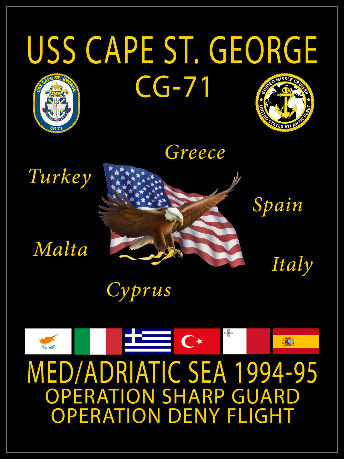 USS Cape St. George CG-71 1994-95 cruise design