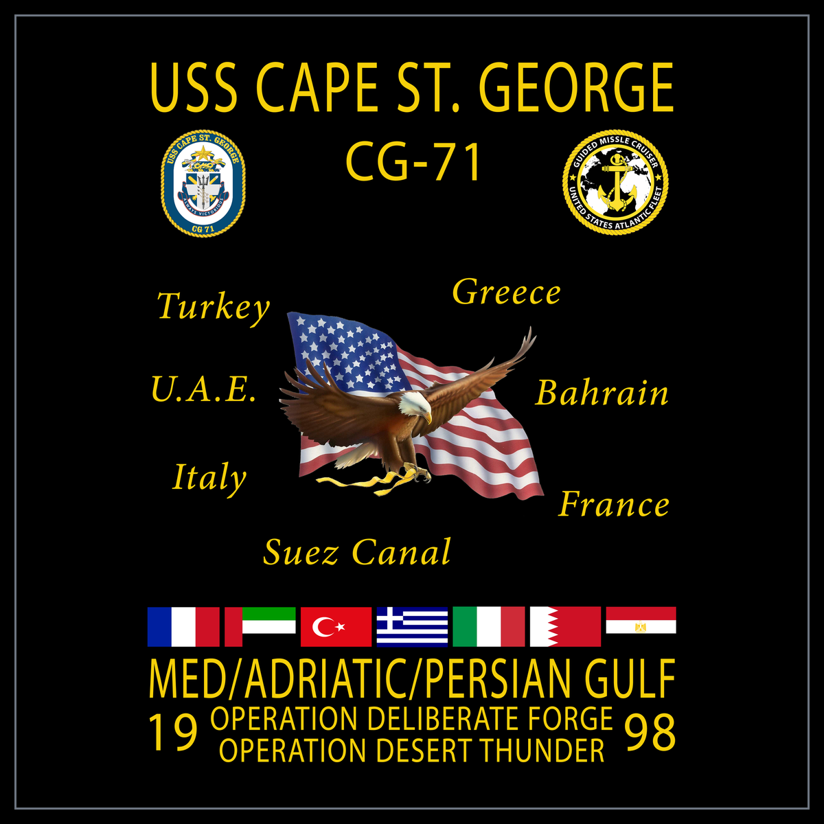 USS Cape St. George CG-71 1998 cruise design