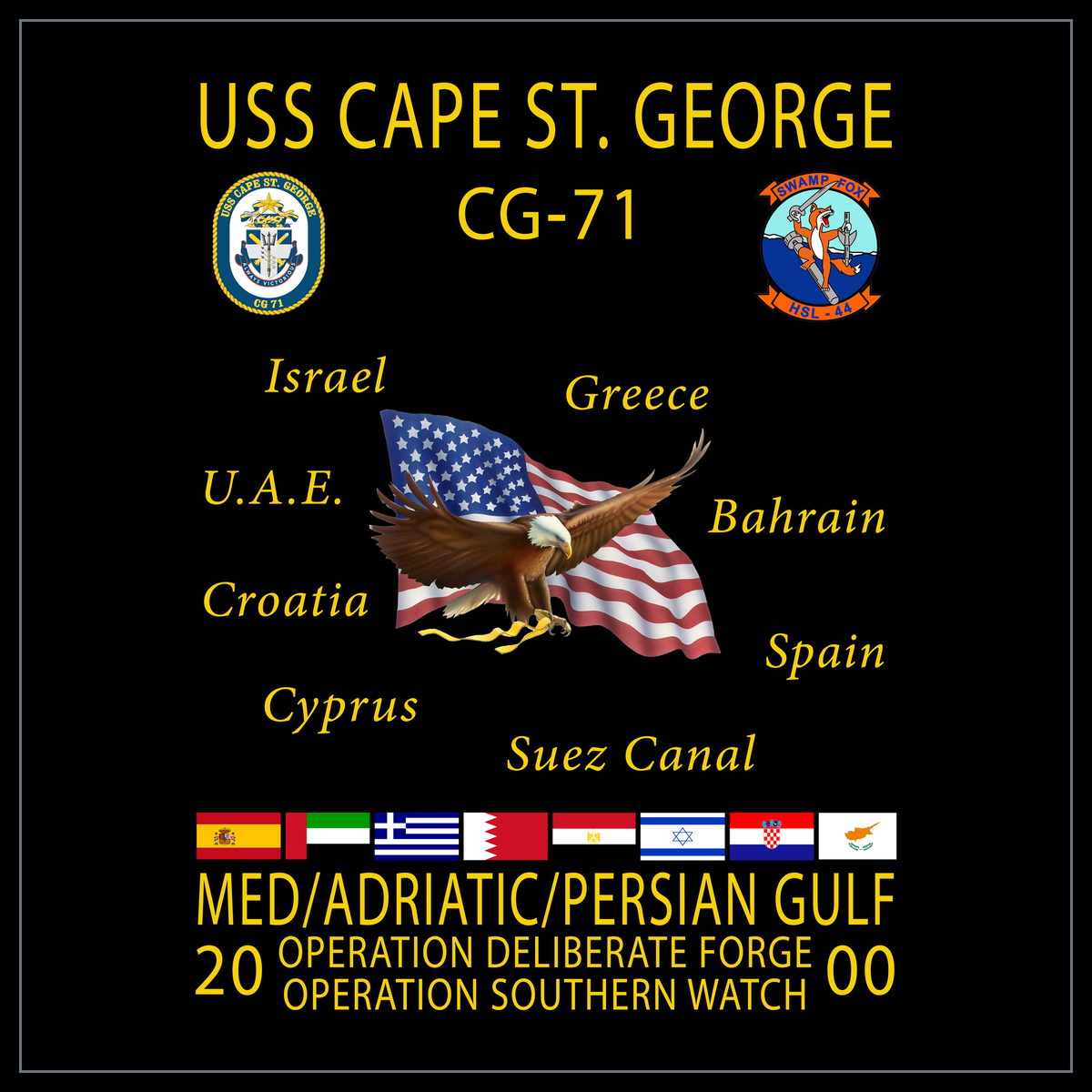USS Cape St. George CG-71 2000 cruise design