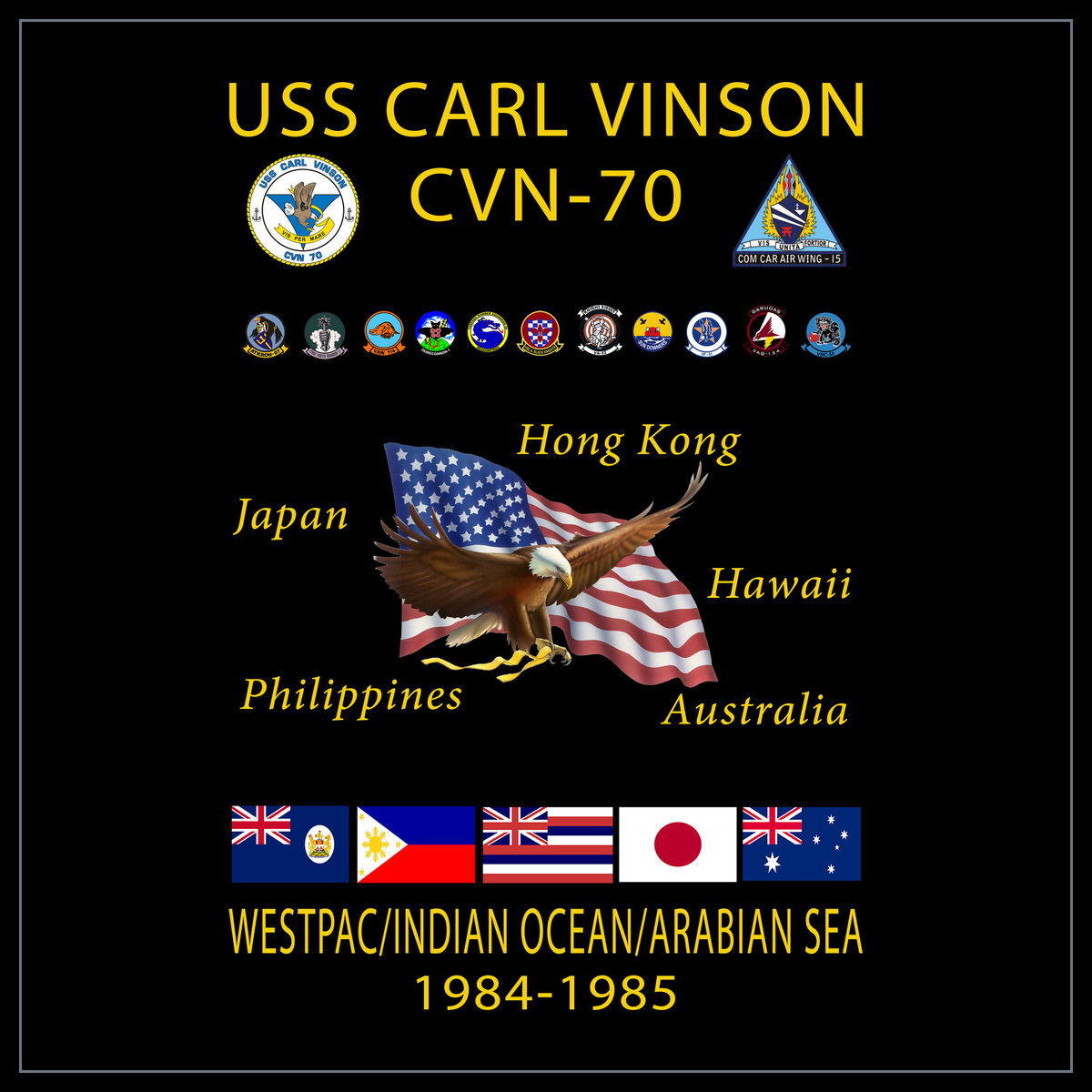 USS Carl Vinson CVN-70 1984-85 cruise design