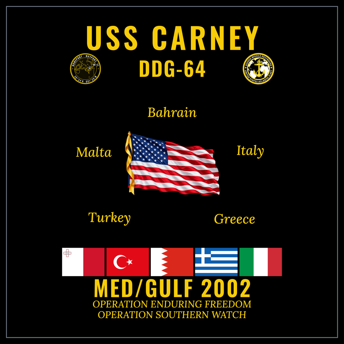 USS Carney (DDG-64) 2002 Med/Gulf cruise design