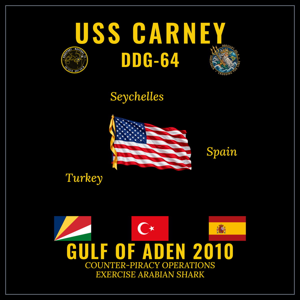 USS Carney (DDG-64) 2010 Gulf Of Aden cruise design