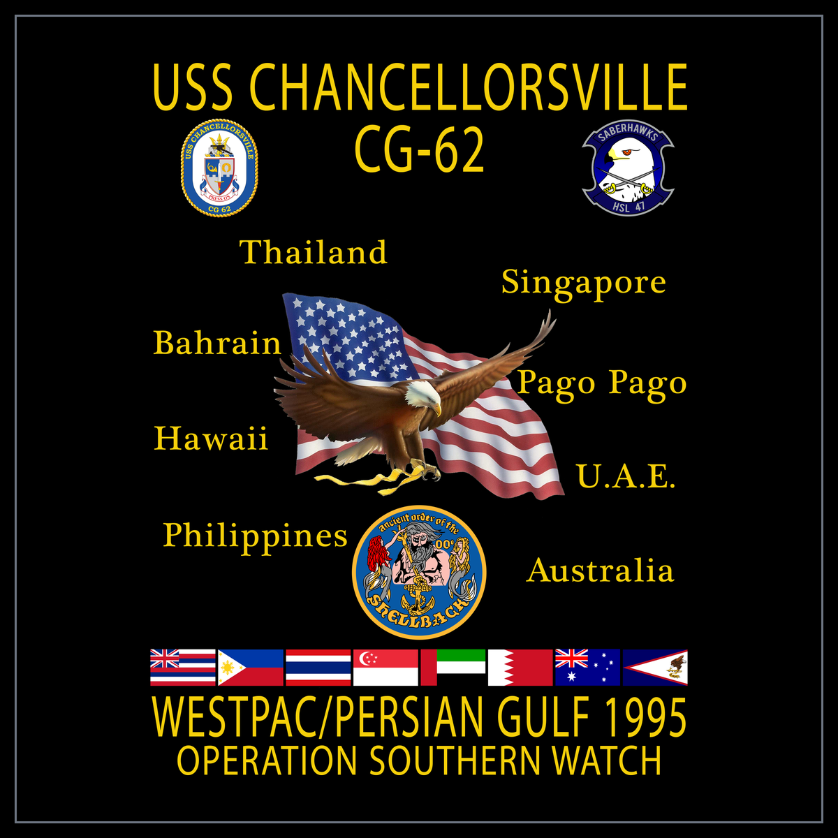 USS Chancellorsville CG-62 1995 cruise design
