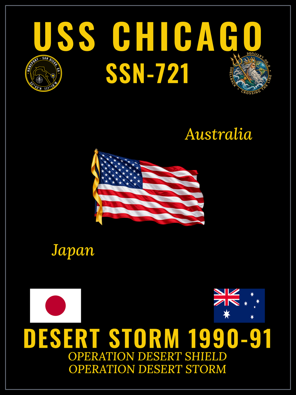 USS Chicago (SSN-721) 1990-91 cruise design