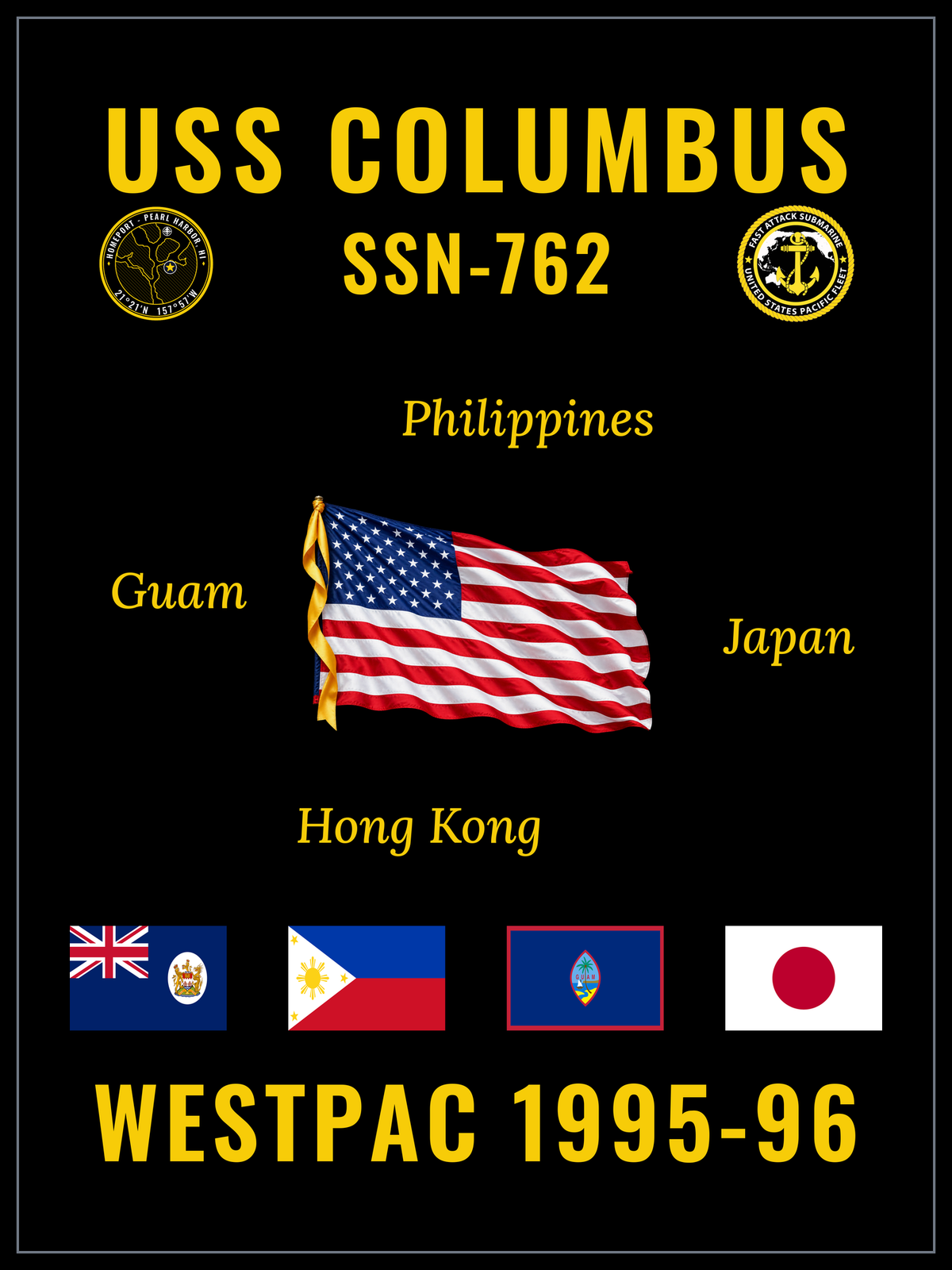 USS Columbus (SSN-762) 1995-96 cruise design