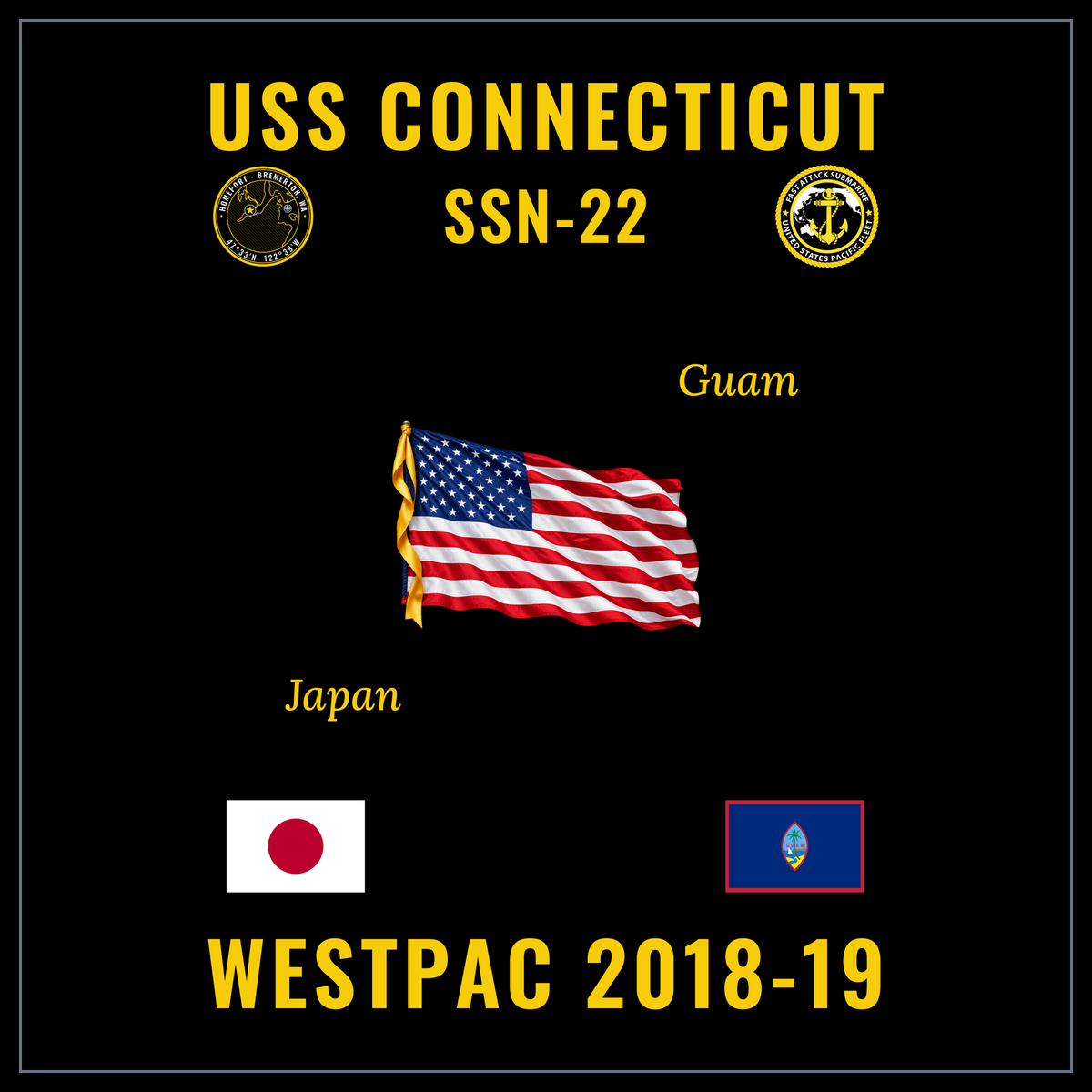 USS Connecticut (SSN-22) 2018-19 cruise design