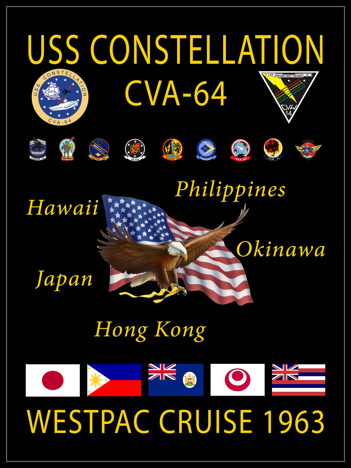 USS Constellation CVA/CV-64 1963 cruise design