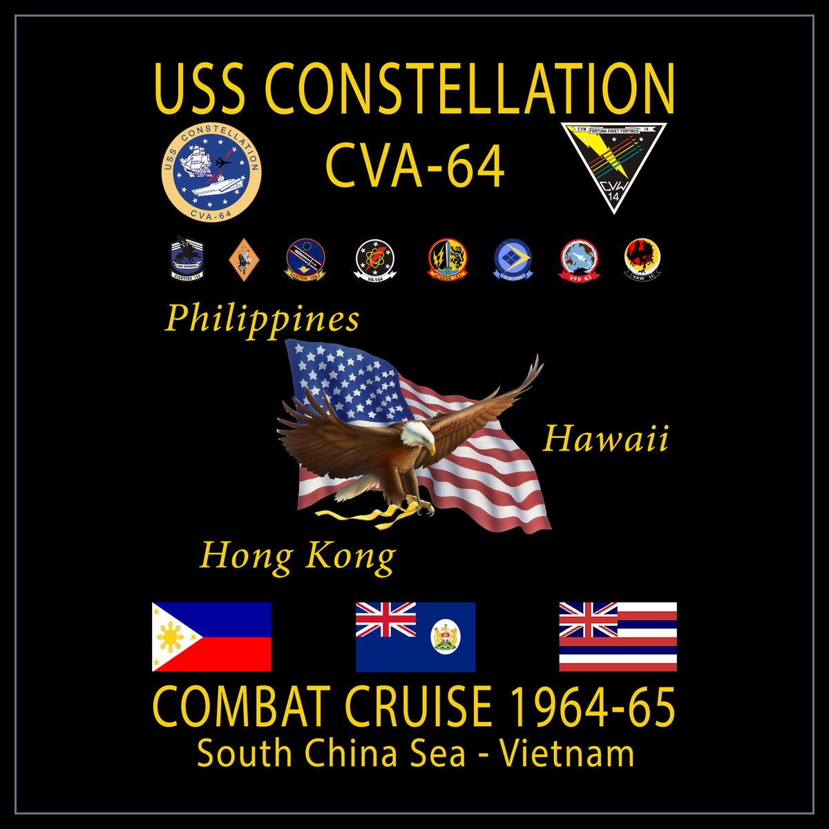 USS Constellation CVA/CV-64 1964-65 cruise design