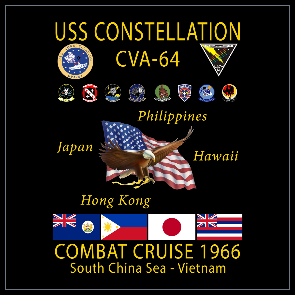 USS Constellation CVA/CV-64 1966 cruise design