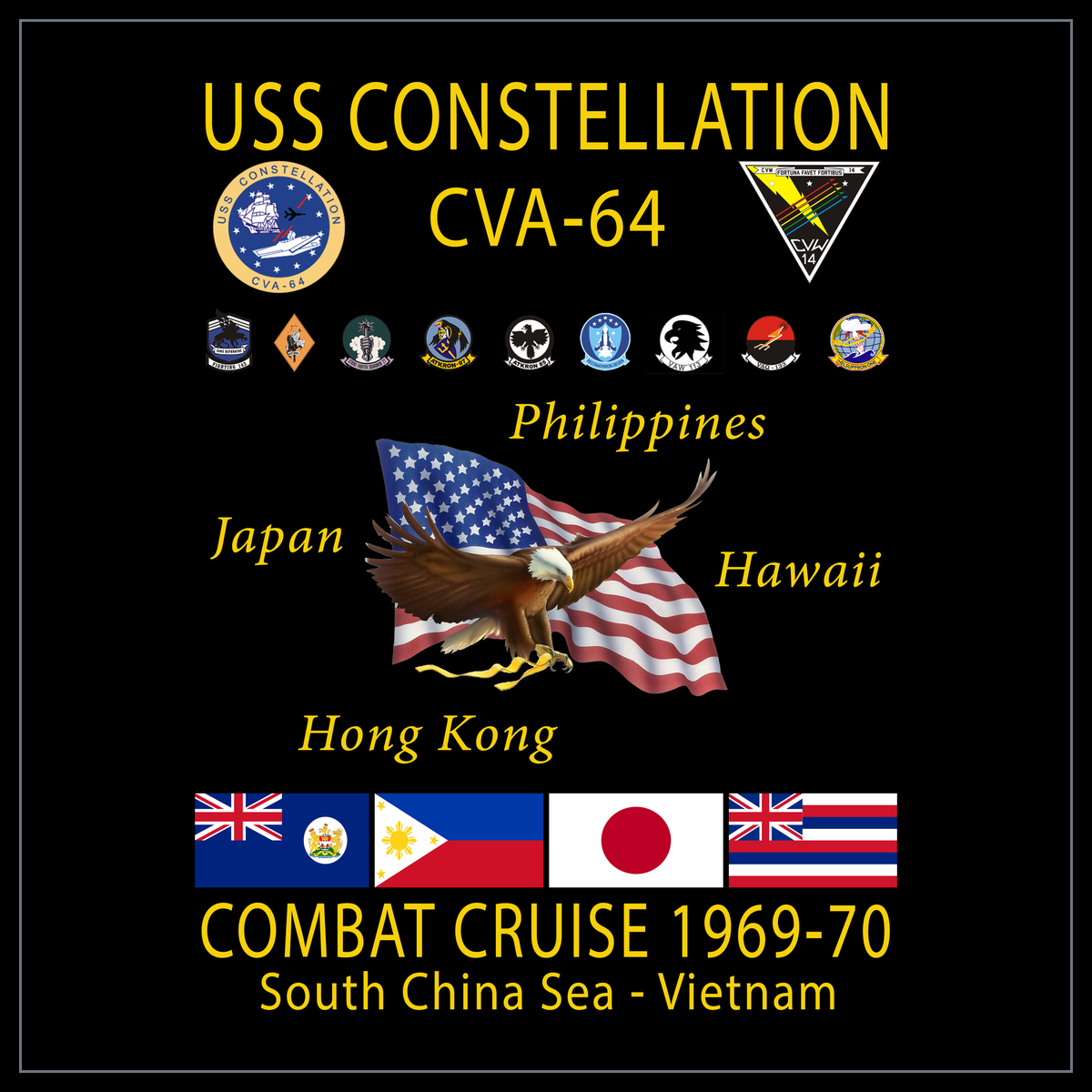 USS Constellation CVA/CV-64 1969-70 cruise design