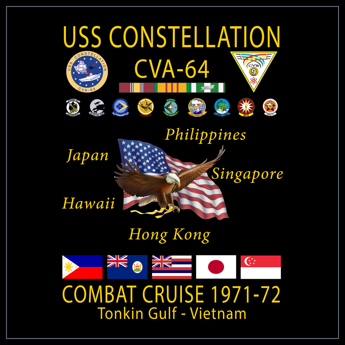 USS Constellation CVA/CV-64 1971-72 cruise design