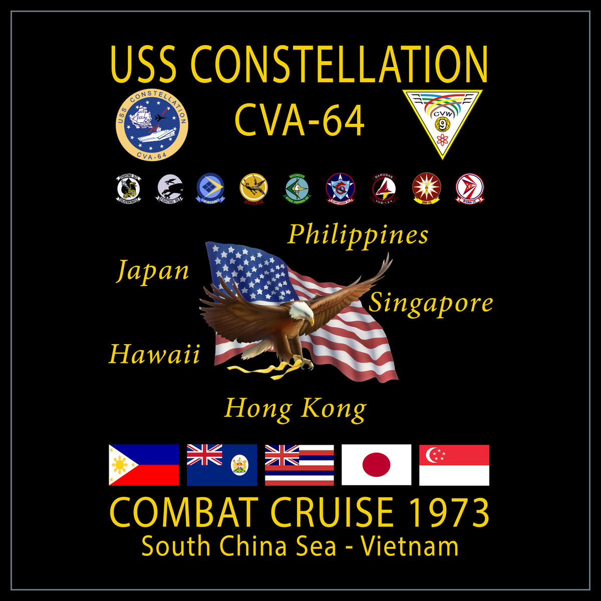 USS Constellation CVA/CV-64 1973 cruise design