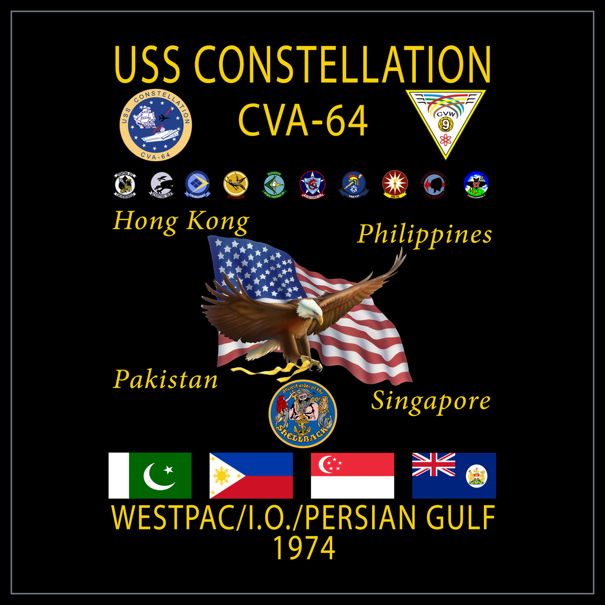 USS Constellation CVA/CV-64 1974 cruise design