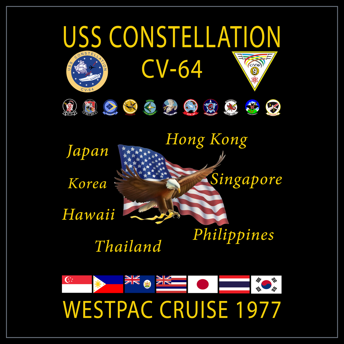 USS Constellation CVA/CV-64 1977 cruise design