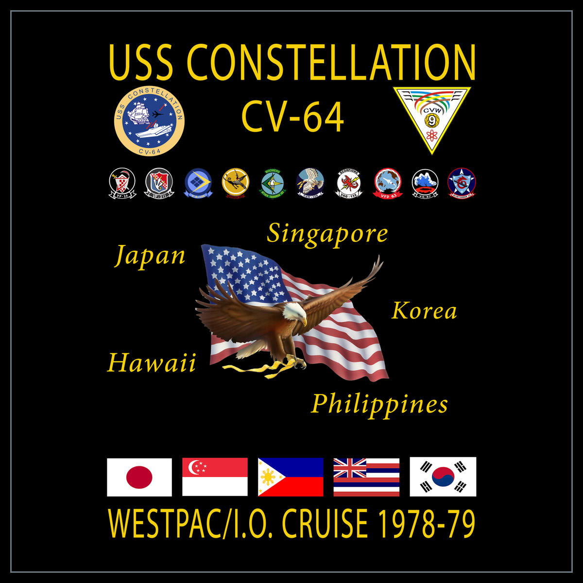 USS Constellation CVA/CV-64 1978-79 cruise design