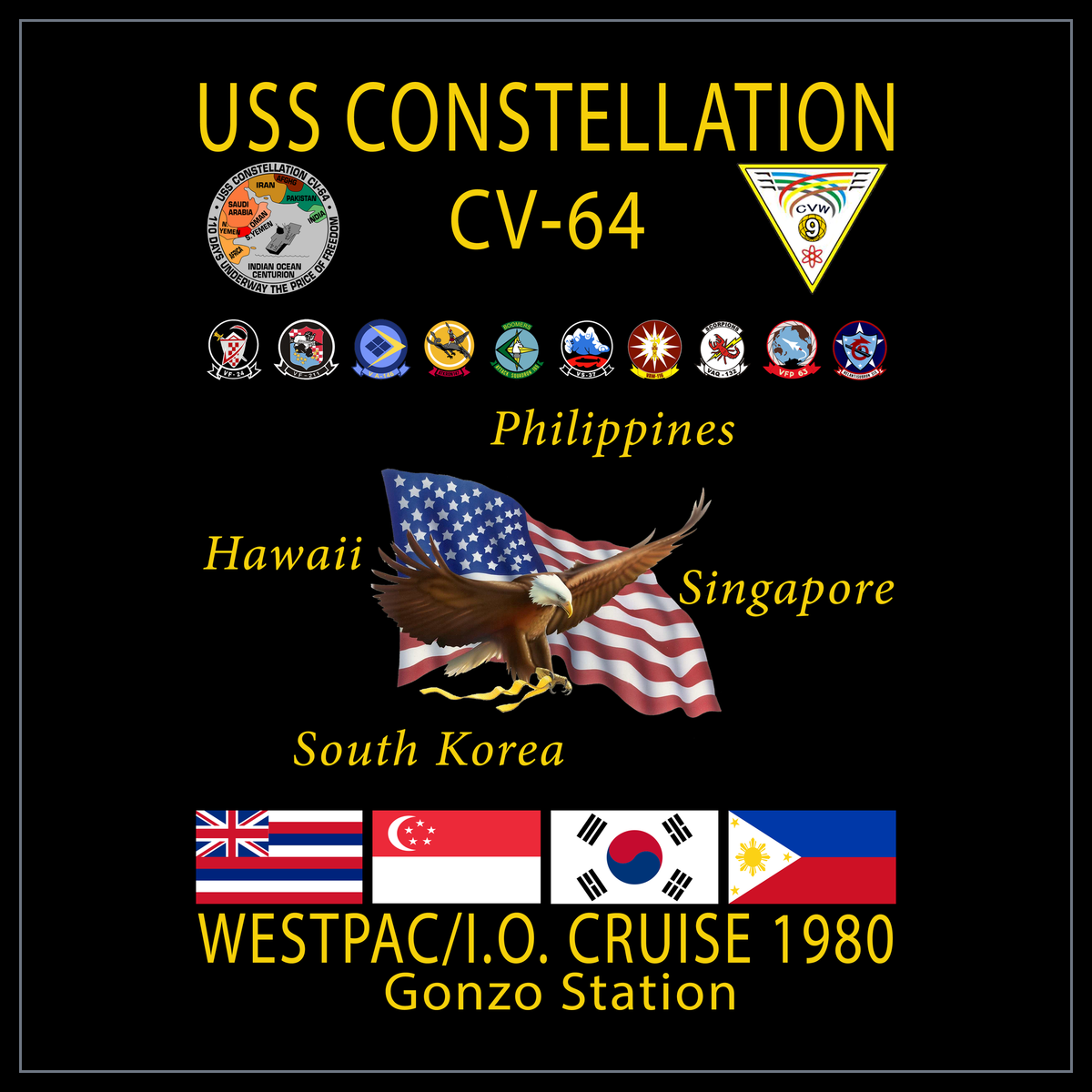 USS Constellation CVA/CV-64 1980 cruise design