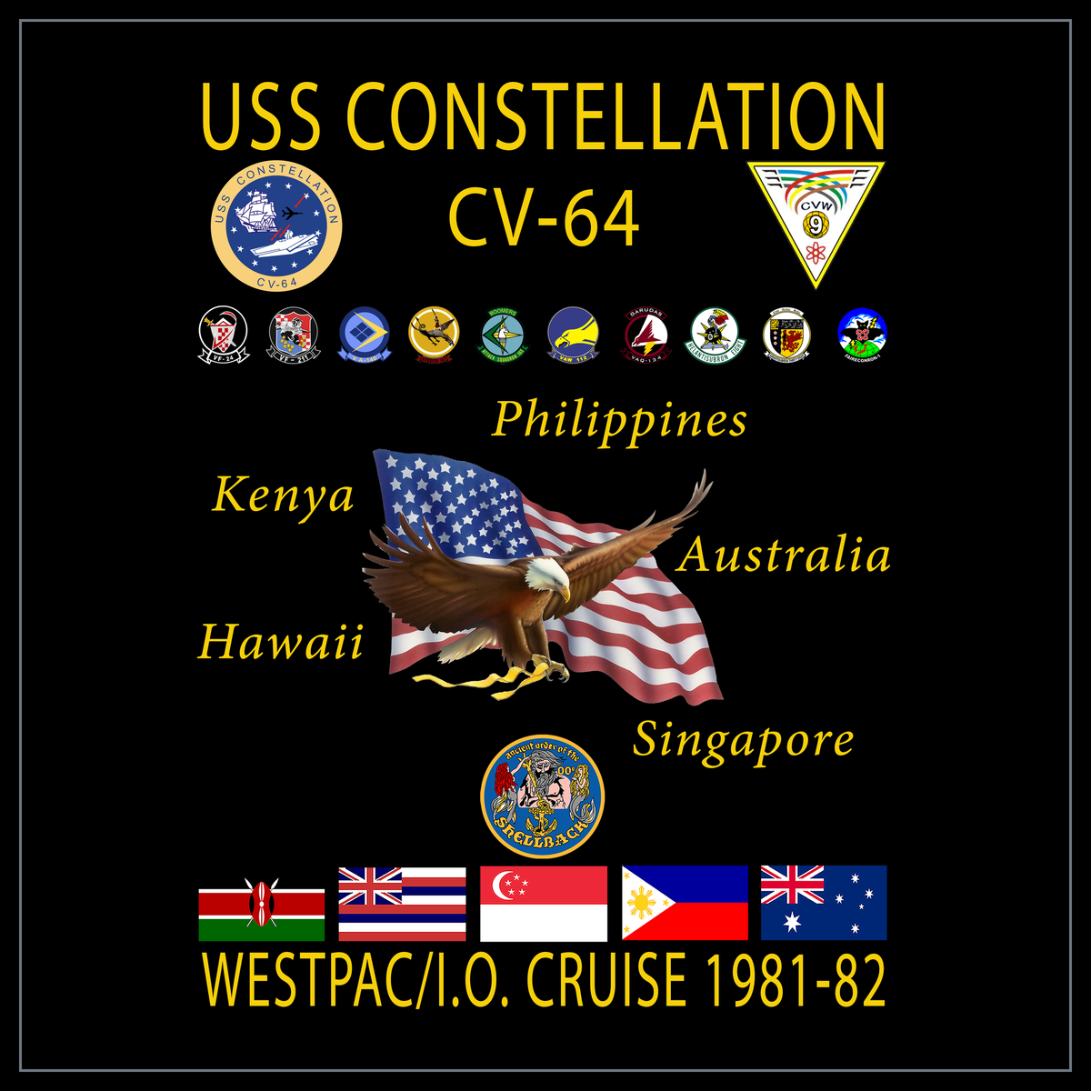 USS Constellation CVA/CV-64 1981-82 cruise design