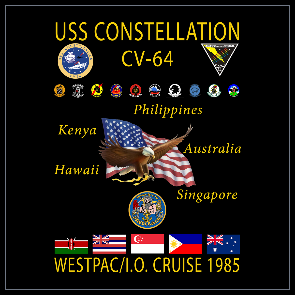 USS Constellation CVA/CV-64 1985 cruise design
