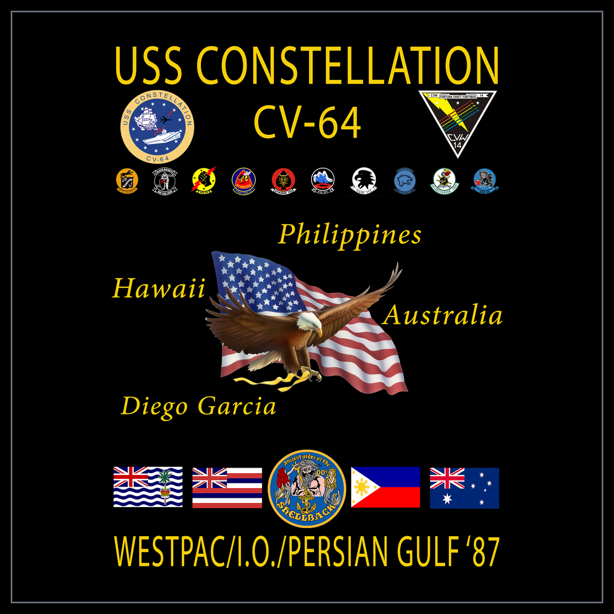 USS Constellation CVA/CV-64 1987 cruise design