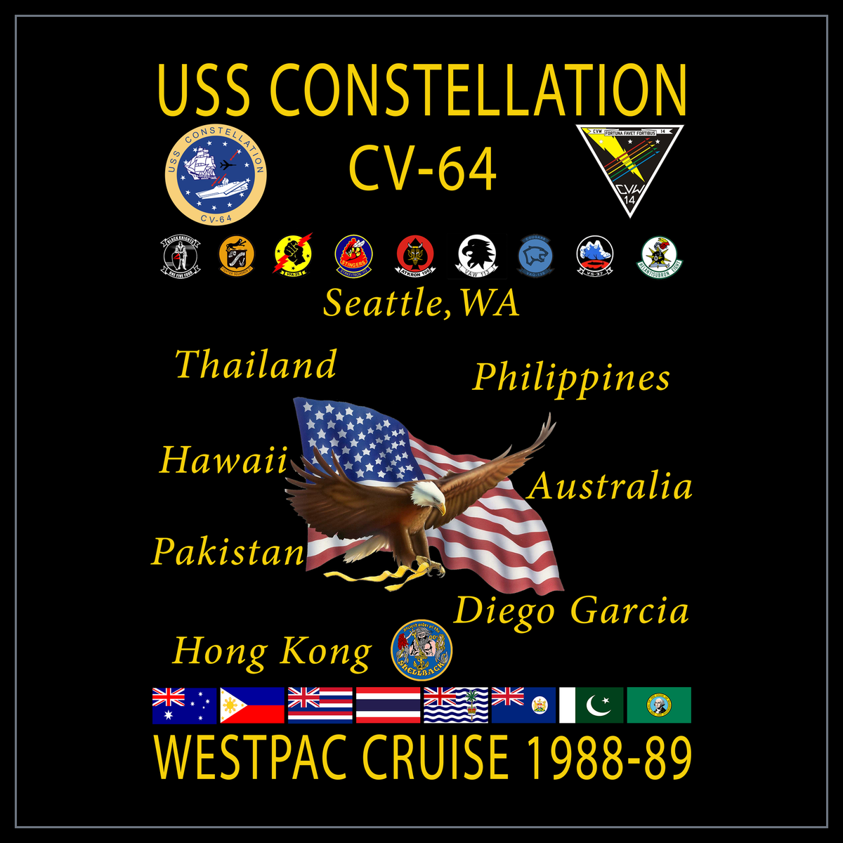 USS Constellation CVA/CV-64 1988-89 cruise design