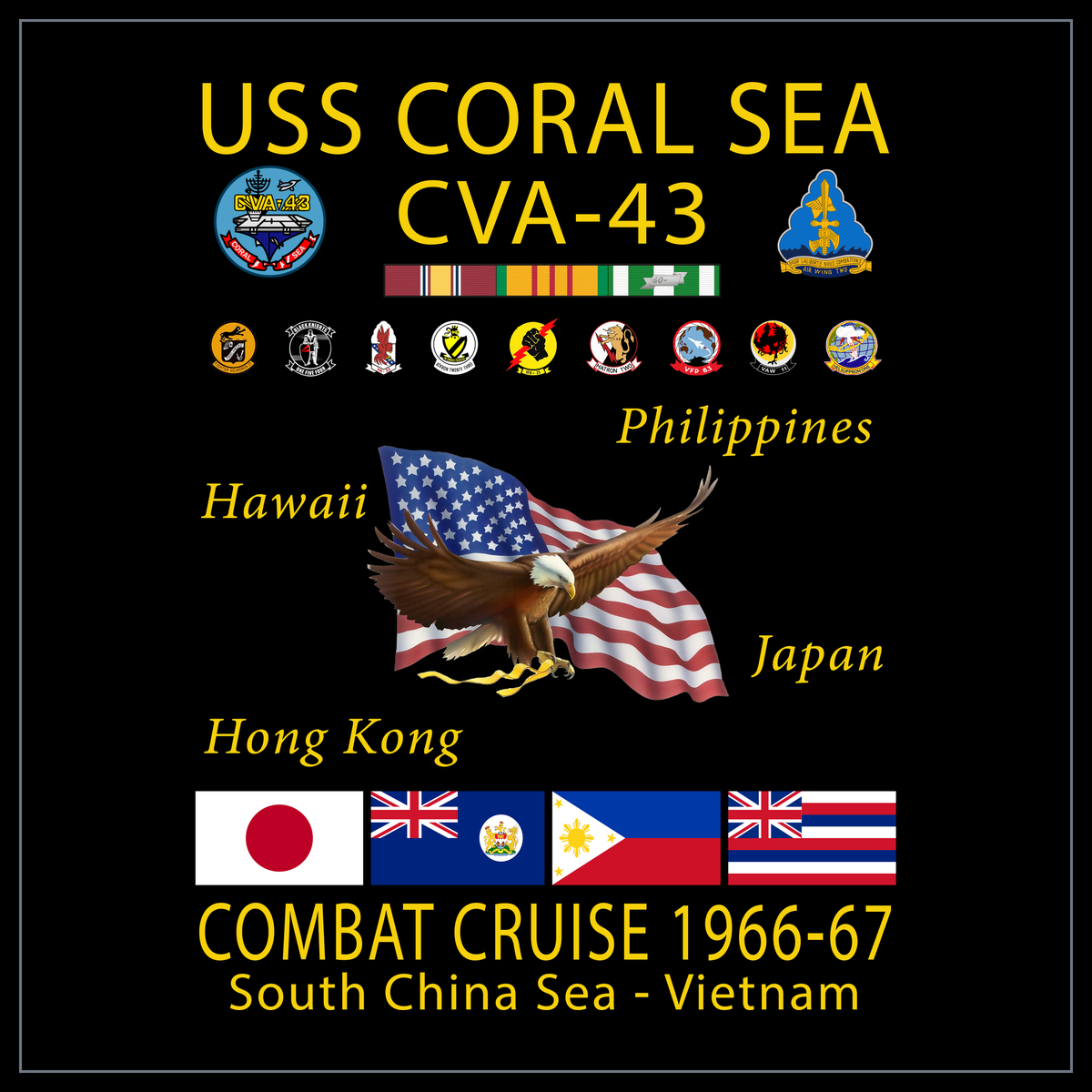 USS Coral Sea CVA-43 1966-67 cruise design