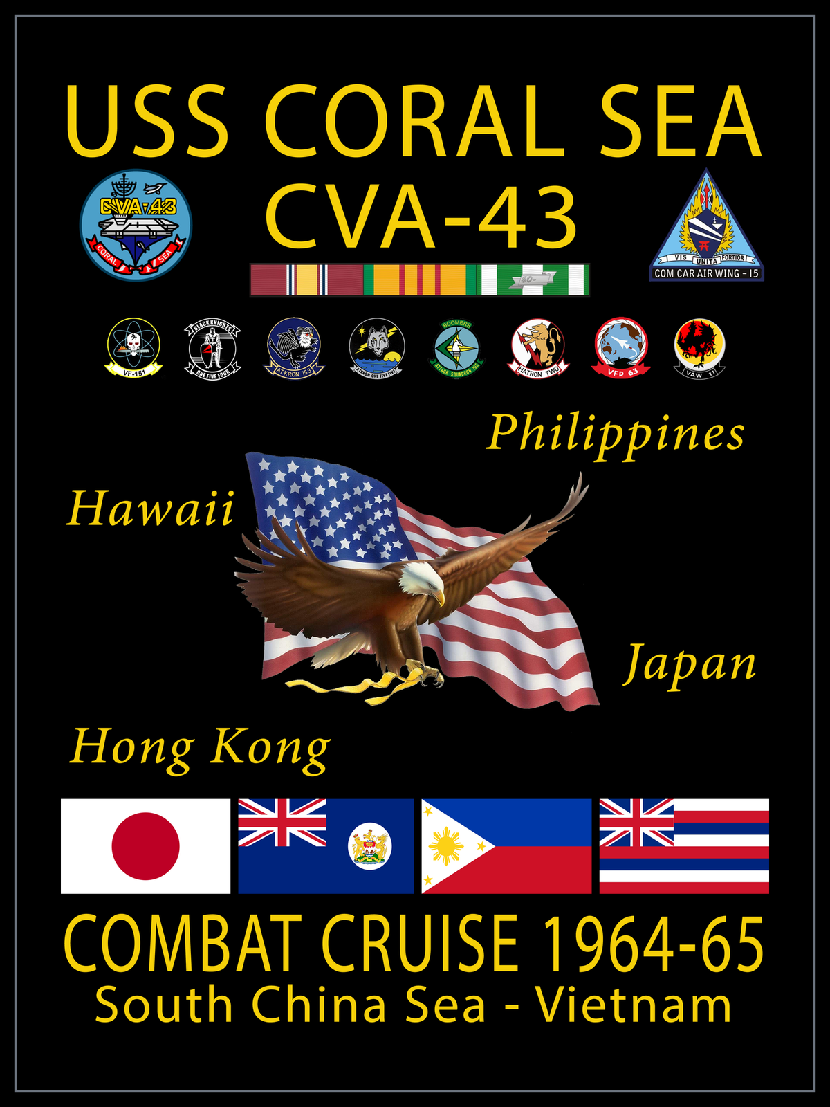 USS Coral Sea CVA/CV-43 1964-65 cruise design