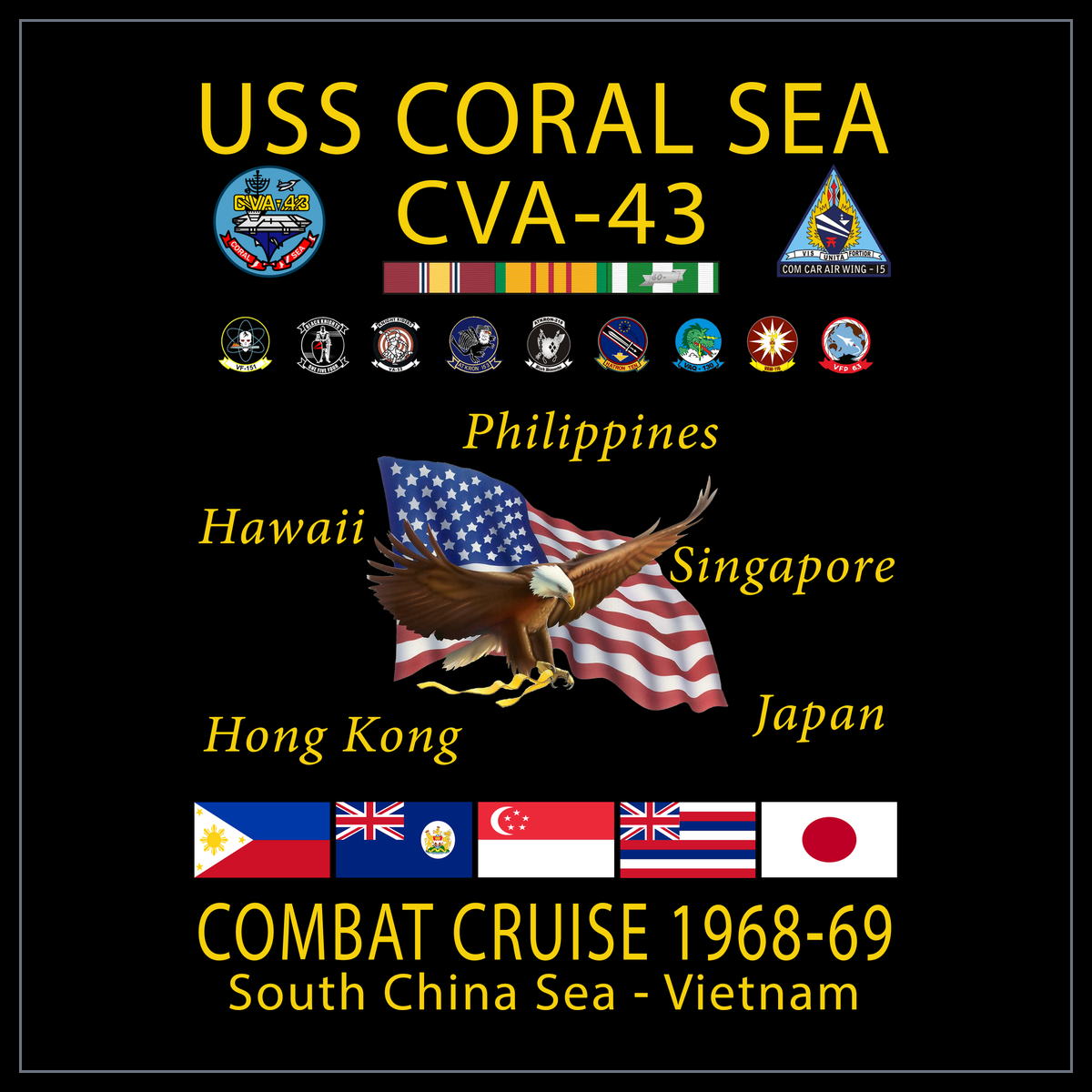 USS Coral Sea CVA/CV-43 1968-69 cruise design
