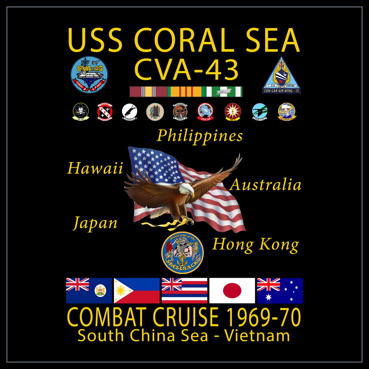 USS Coral Sea CVA/CV-43 1969-70 cruise design