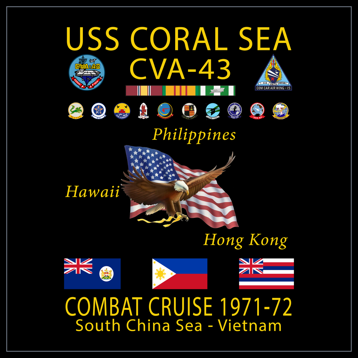 USS Coral Sea CVA/CV-43 1971-72 cruise design